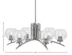 Kurve Six Light Chandelier in Graphite with 5.75" Clear Bubble Shade