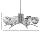 Kurve Six Light Chandelier in Graphite with 5.75" Onyx Swirl Shade