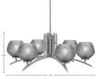 Kurve Six Light Chandelier in Graphite with 6" Smoke Textured Shade