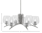 Kurve Six Light Chandelier in Graphite with 6" Clear Bubble Shade