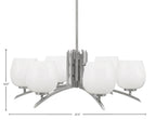 Kurve Six Light Chandelier in Graphite with 6" White Marble Shade