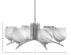 Kurve Six Light Chandelier in Graphite with 6" Onyx Swirl Shade