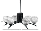 Kurve Six Light Chandelier in Matte Black with Onyx Swirl Shade