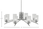 Kurve Eight Light Chandelier in Graphite with Smoke Bubble Shade