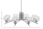 Kurve Eight Light Chandelier in Graphite with Smoke Bubble Shade