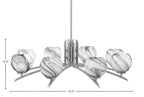 Kurve Eight Light Chandelier in Graphite with Onyx Swirl Shade