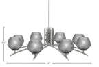 Kurve Eight Light Chandelier in Graphite with Smoke Textured Shade