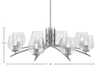 Kurve Eight Light Chandelier in Graphite with Smoke Bubble Shade