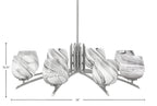Kurve Eight Light Chandelier in Graphite with Onyx Swirl Shade
