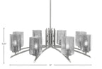 Kurve Eight Light Chandelier in Graphite with Smoke Bubble Shade