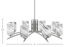 Kurve Eight Light Chandelier in Graphite with Onyx Swirl Shade