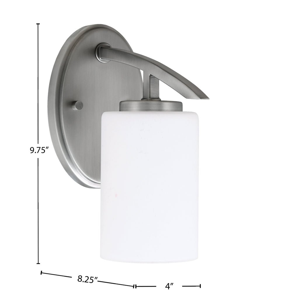 Kurve One Light Wall Sconce in Graphite with 4" White Muslin Shade