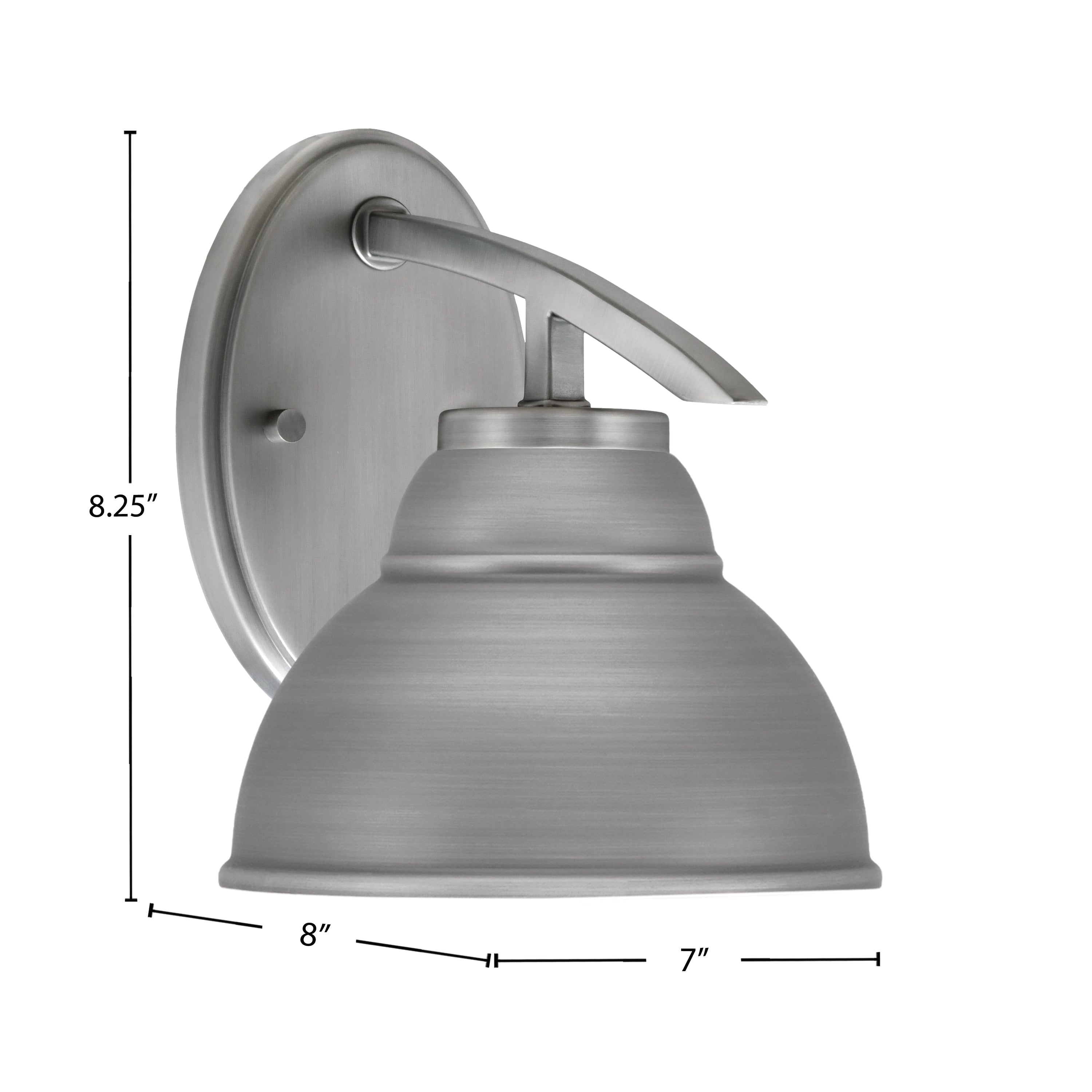 Kurve One Light Wall Sconce in Graphite with 7" Graphite Double Bubble Metal Shade Shade