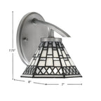 Kurve One Light Wall Sconce in Graphite with 7" Pewter Art Glass Shade