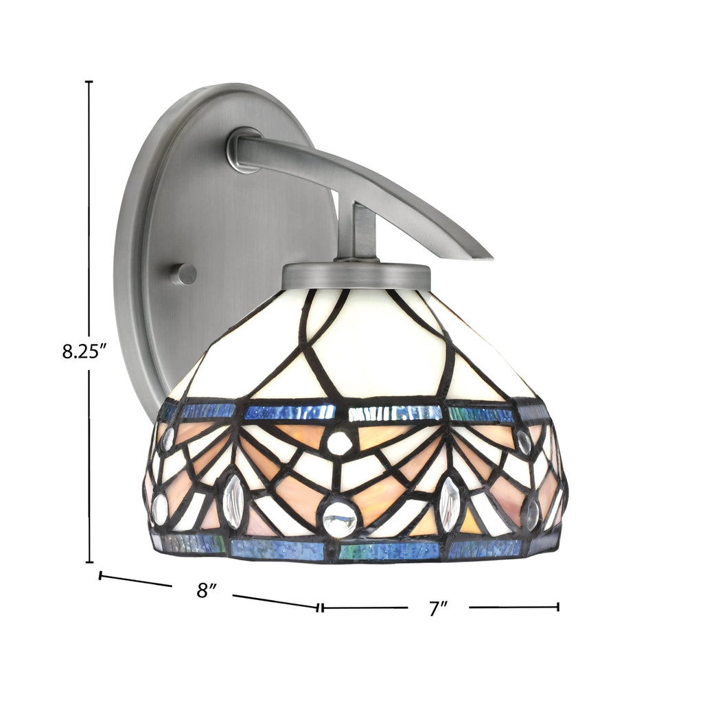 Kurve One Light Wall Sconce in Graphite with 7" Royal Merlot Art Glass Shade