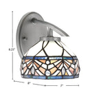 Kurve One Light Wall Sconce in Graphite with 7" Royal Merlot Art Glass Shade