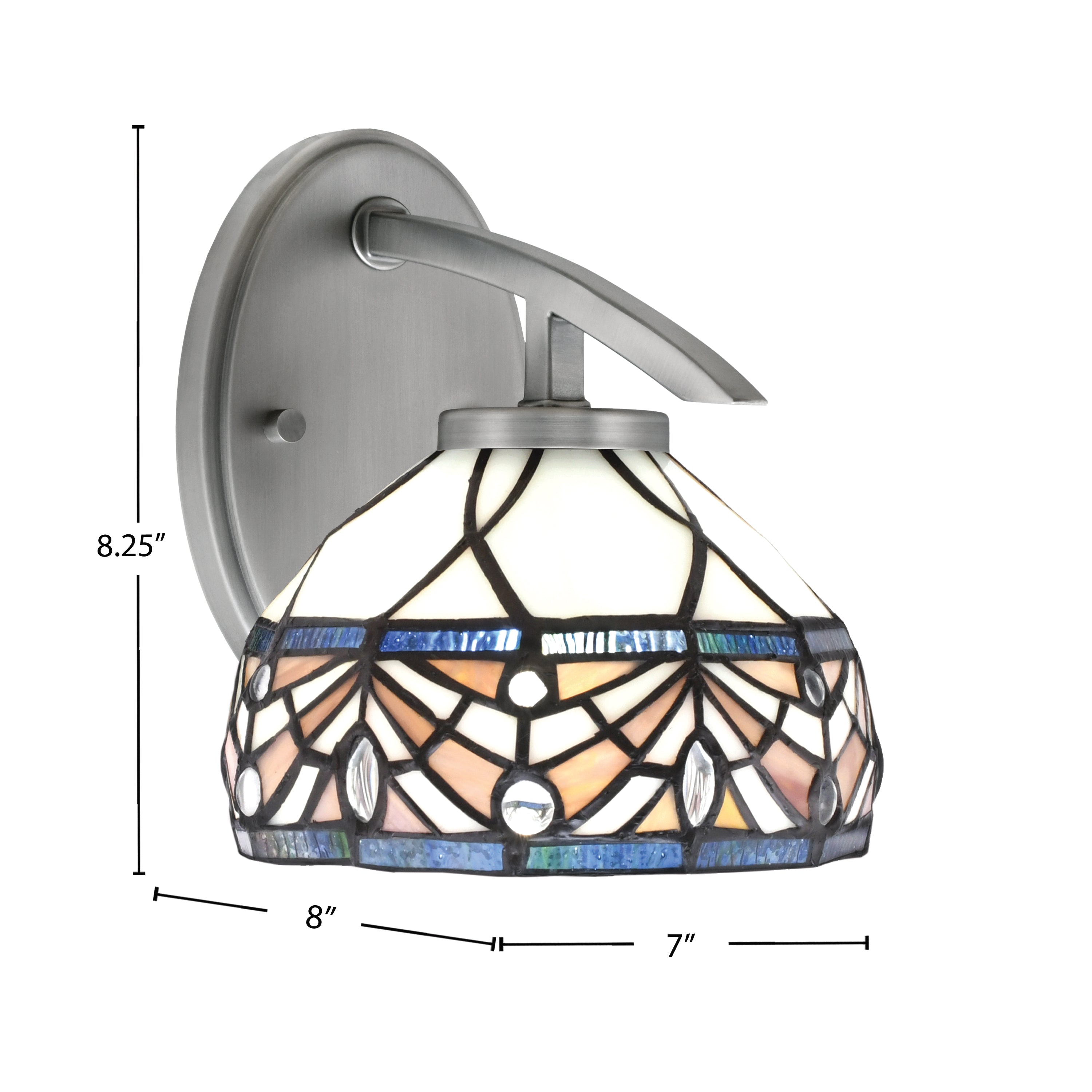 Kurve One Light Wall Sconce in Graphite with 7" Royal Merlot Art Glass Shade