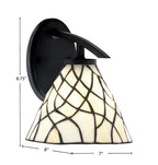 Kurve One Light Wall Sconce in Matte Black with 7" Sandhill Art Glass Shade