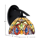 Kurve One Light Wall Sconce in Matte Black with 7" Lynx Art Glass Shade