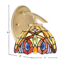 Kurve One Light Wall Sconce in New Age Brass with Lynx Art Glass Shade