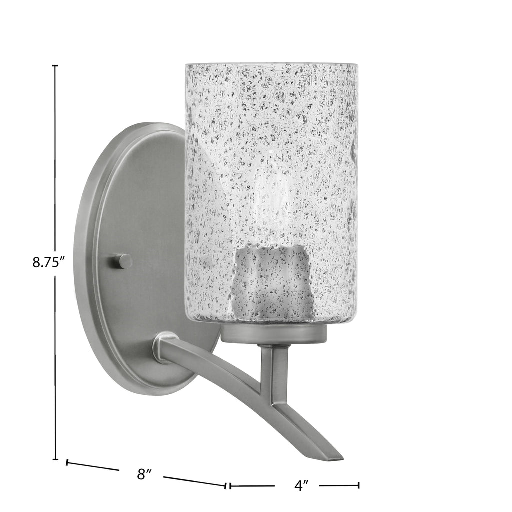 Kurve One Light Wall Sconce in Graphite with Smoke Bubble Shade
