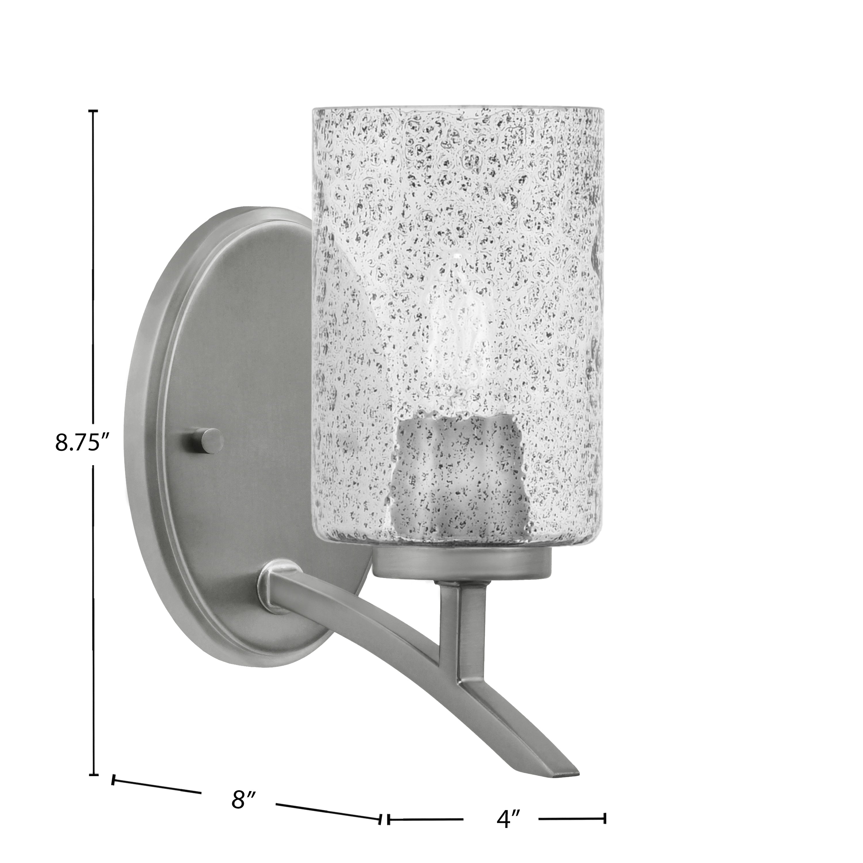 Kurve One Light Wall Sconce in Graphite with Smoke Bubble Shade