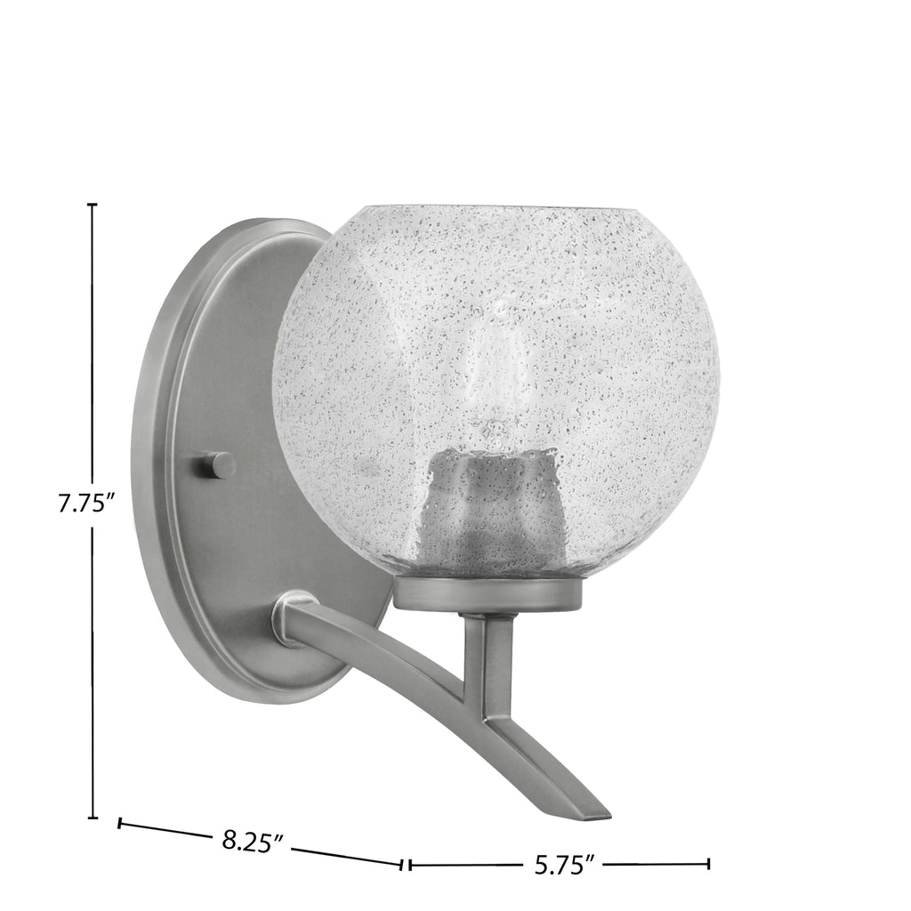 Kurve One Light Wall Sconce in Graphite with Smoke Bubble Shade