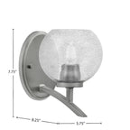 Kurve One Light Wall Sconce in Graphite with Smoke Bubble Shade