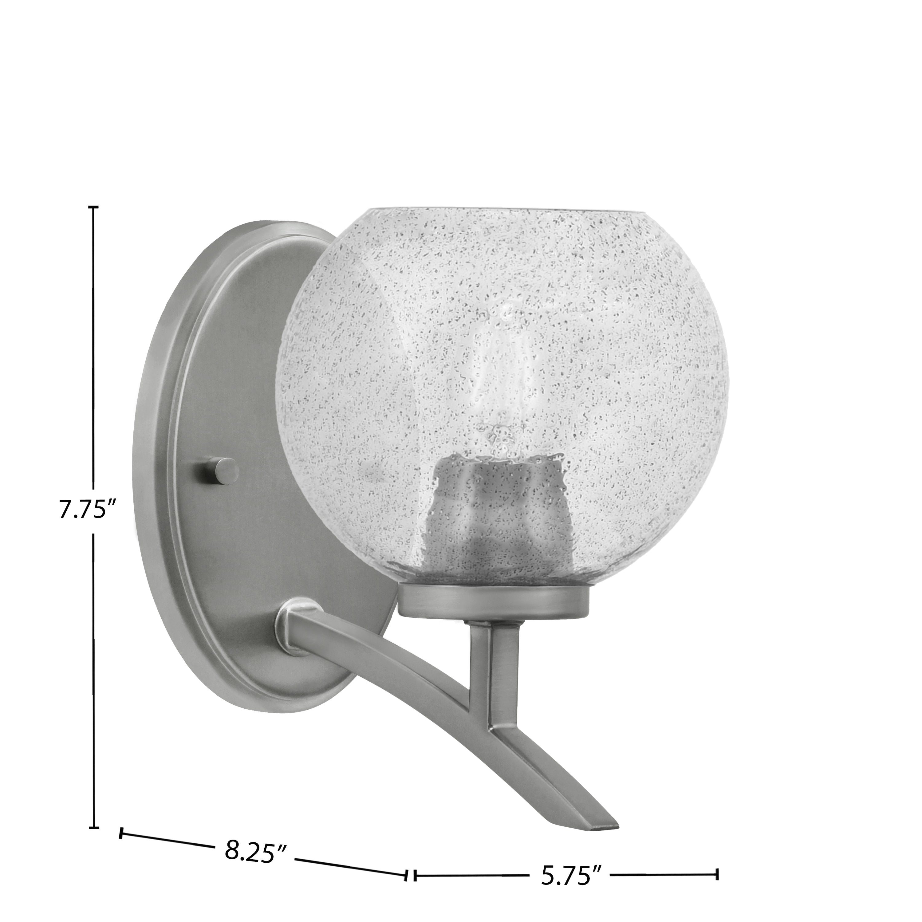 Kurve One Light Wall Sconce in Graphite with Smoke Bubble Shade