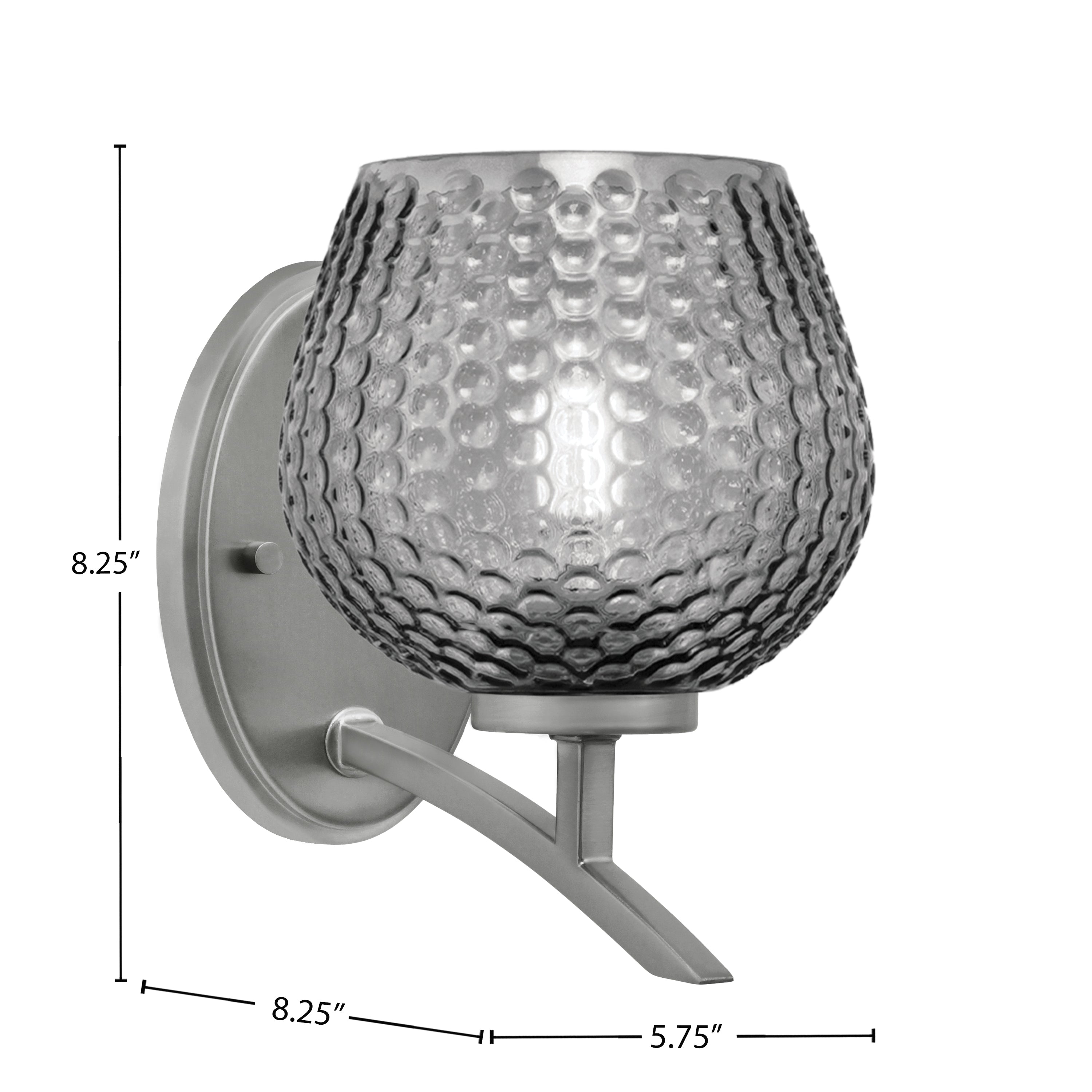 Kurve One Light Wall Sconce in Graphite with Smoke Textured Shade
