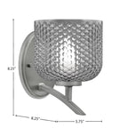 Kurve One Light Wall Sconce in Graphite with Smoke Textured Shade