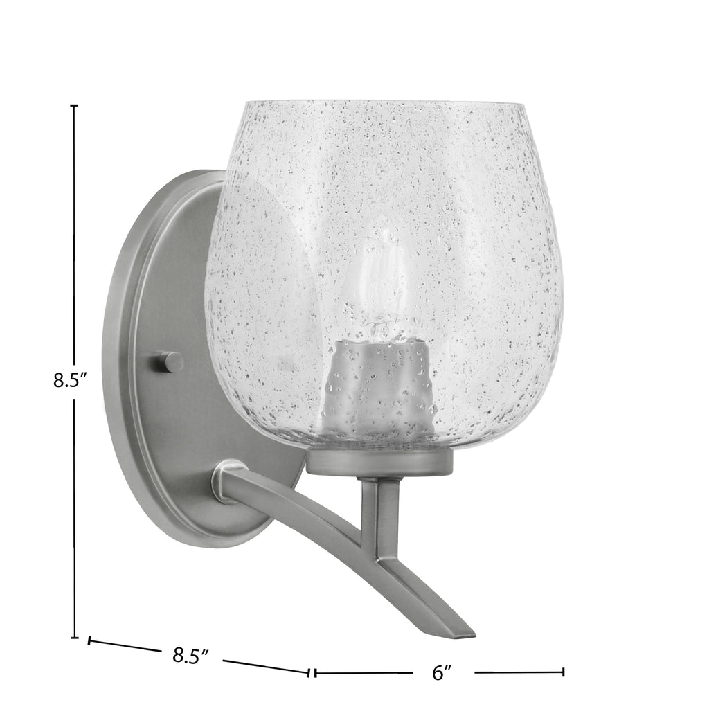 Kurve One Light Wall Sconce in Graphite with Smoke Bubble Shade