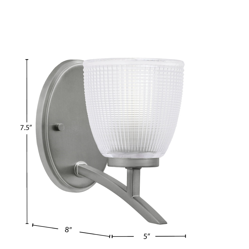 Kurve One Light Wall Sconce in Graphite with Clear Ribbed Shade