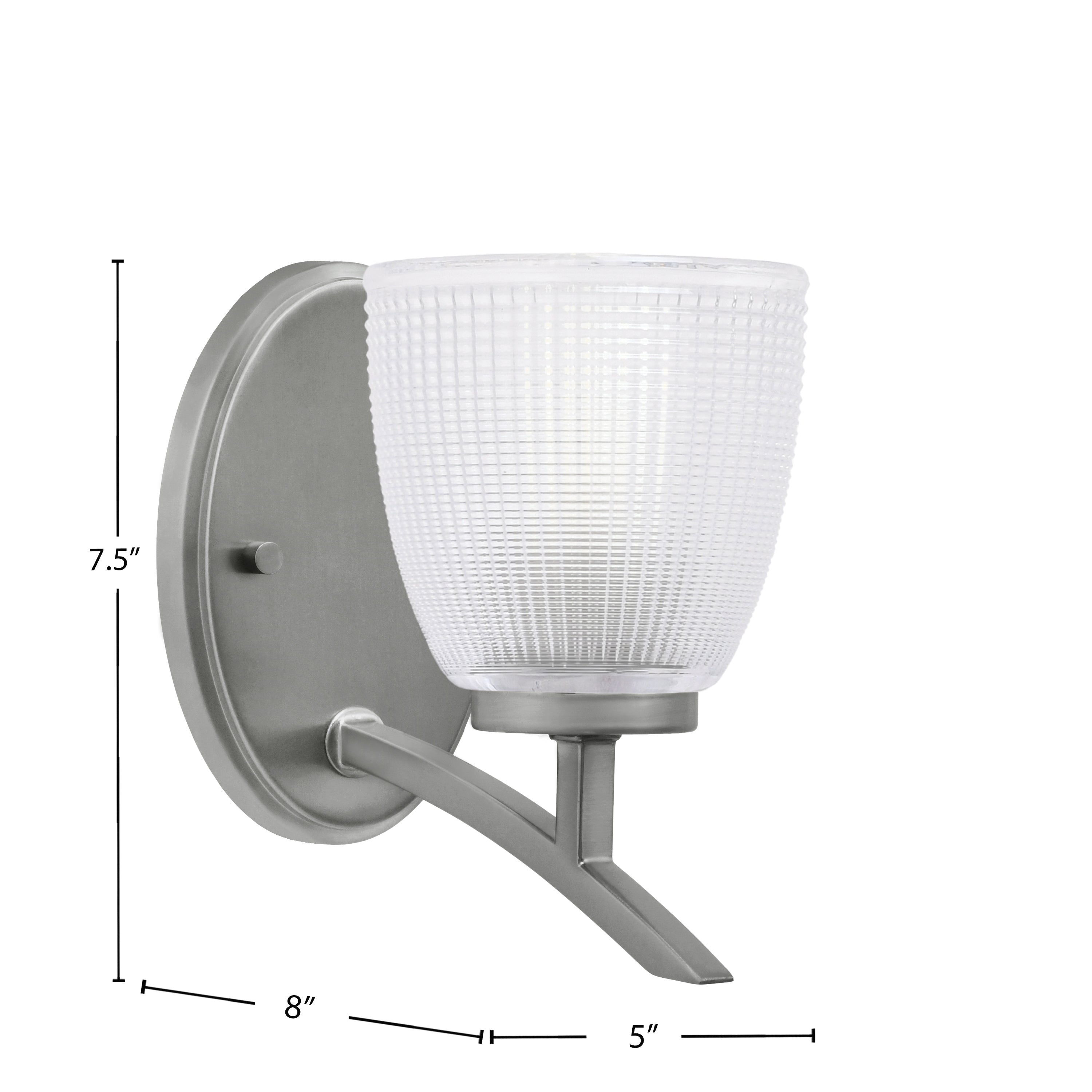 Kurve One Light Wall Sconce in Graphite with Clear Ribbed Shade