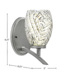 Kurve One Light Wall Sconce in Graphite with Natural Fusion Shade