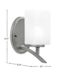 Kurve One Light Wall Sconce in Graphite with Square White Marble Shade