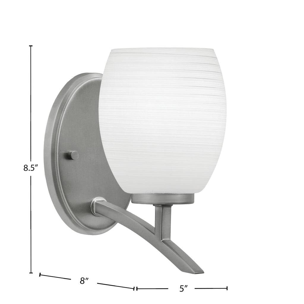 Kurve One Light Wall Sconce in Graphite with White Linen Shade