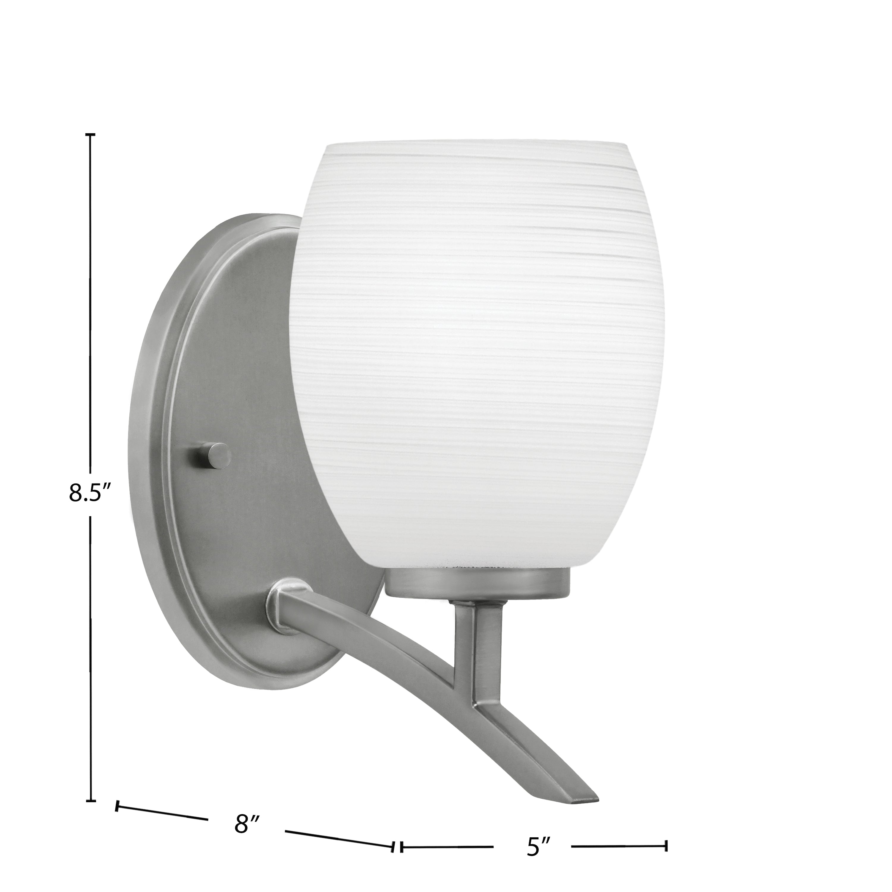 Kurve One Light Wall Sconce in Graphite with White Linen Shade