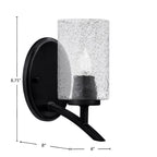 Kurve One Light Wall Sconce in Matte Black with Smoke Bubble Shade