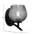 Kurve One Light Wall Sconce in Matte Black with Smoke Textured Shade