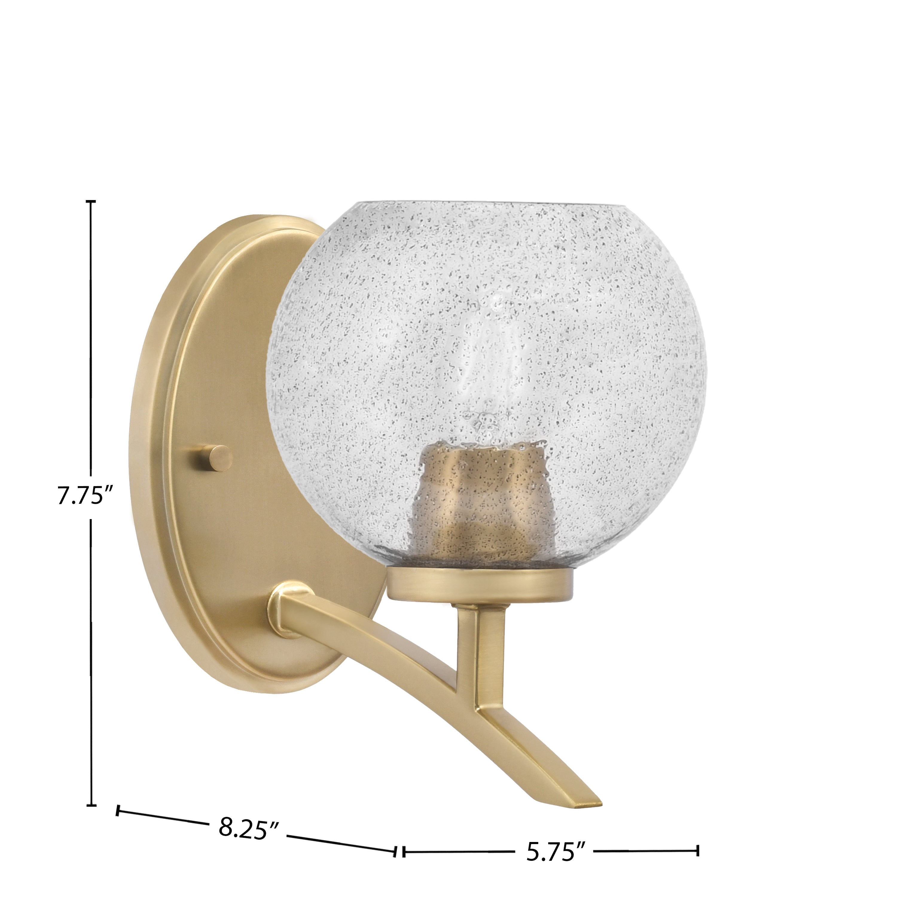 Kurve One Light Wall Sconce in New Age Brass with 5.75" Smoke Bubble Shade