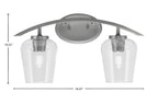 Kurve Two Light Bath Bar in Graphite with 5" Clear Bubble Shade