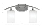 Kurve Two Light Bath Bar in Graphite with 4" White Marble Shade