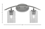 Kurve Two Light Bath Bar in Graphite with 4" Smoke Bubble Shade