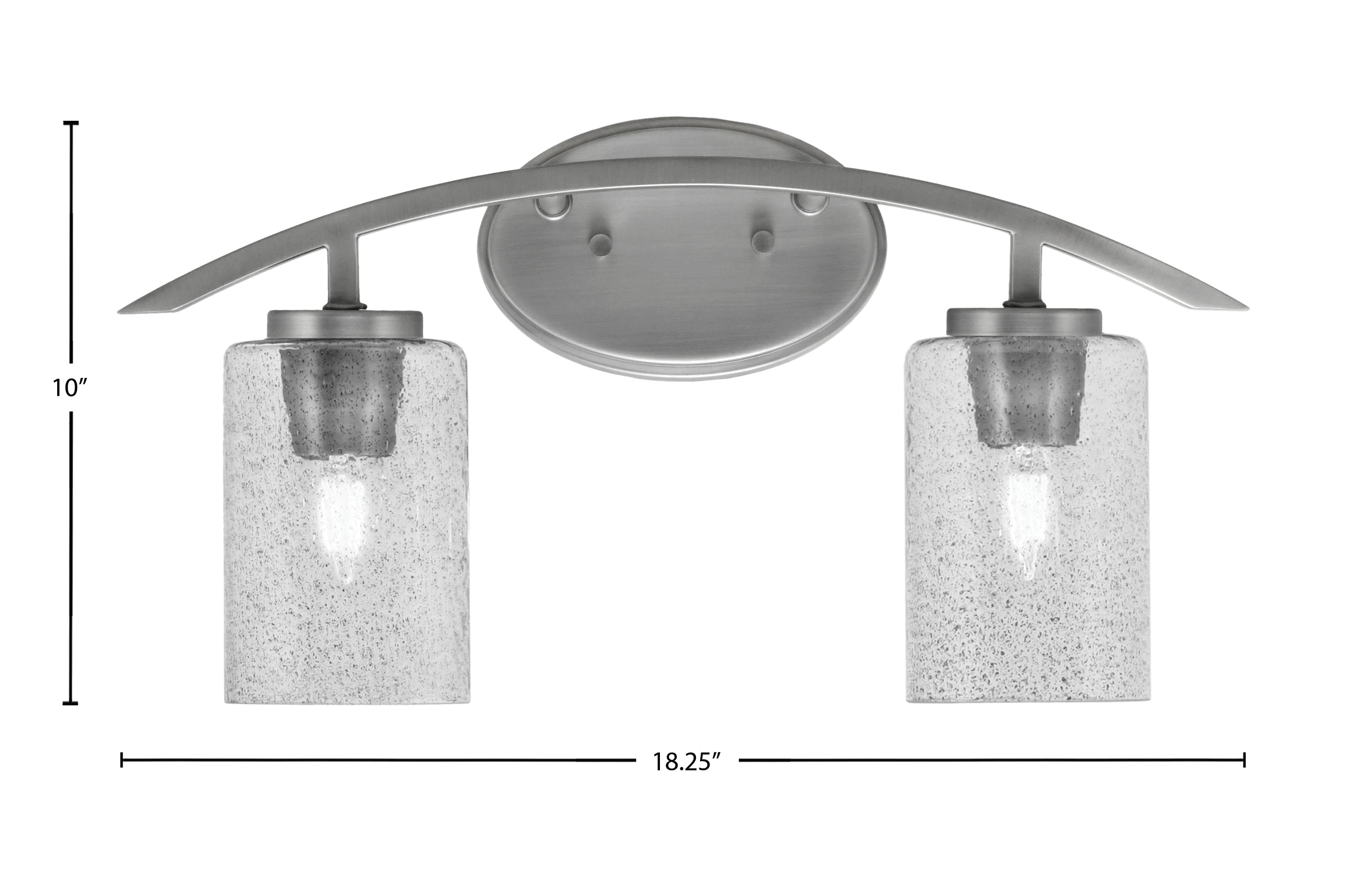 Kurve Two Light Bath Bar in Graphite with 4" Smoke Bubble Shade