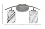 Kurve Two Light Bath Bar in Graphite with 4" Onyx Swirl Shade