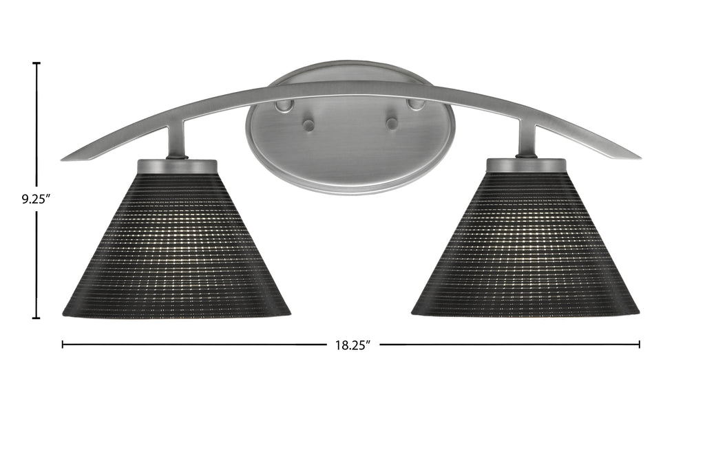 Kurve Two Light Bath Bar in Graphite with 7" Black Matrix Shade
