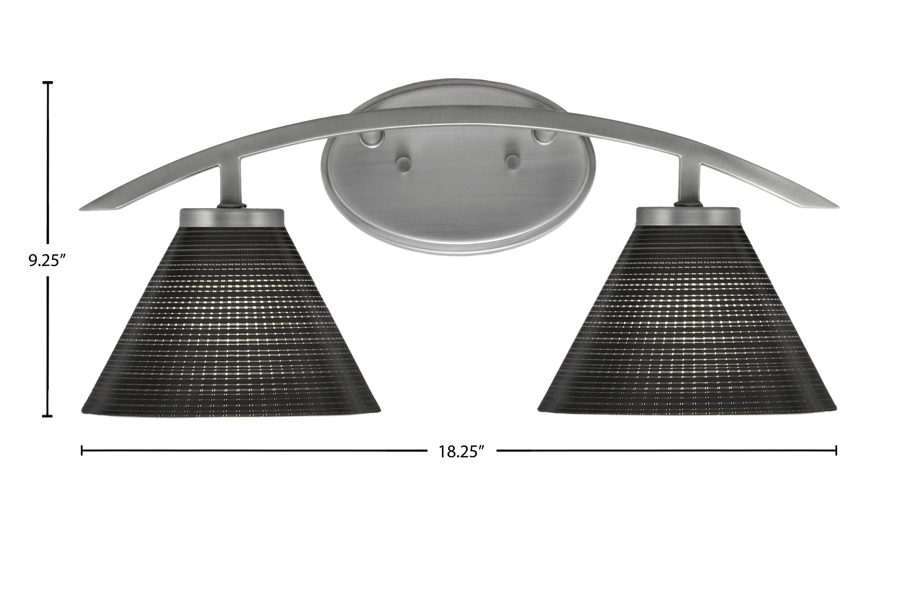 Kurve Two Light Bath Bar in Graphite with 7" Black Matrix Shade