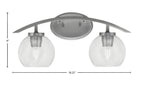 Kurve Two Light Bath Bar in Graphite with 5.75" Clear Bubble Shade