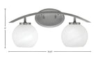 Kurve Two Light Bath Bar in Graphite with 5.75" White Marble Shade